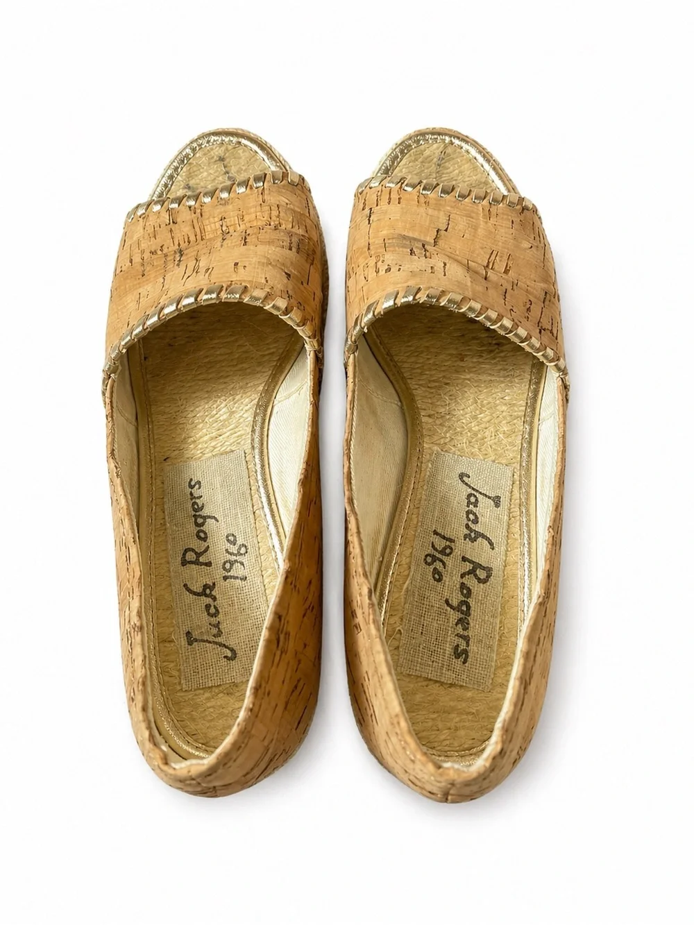 Jack Rogers Cork Slide Sandals with Gold Insole - Picture 3 of 4